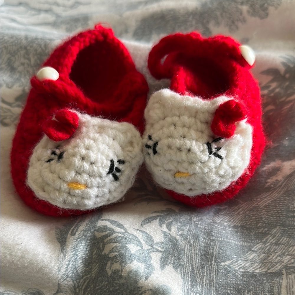 Red Knitted Kids Shoes